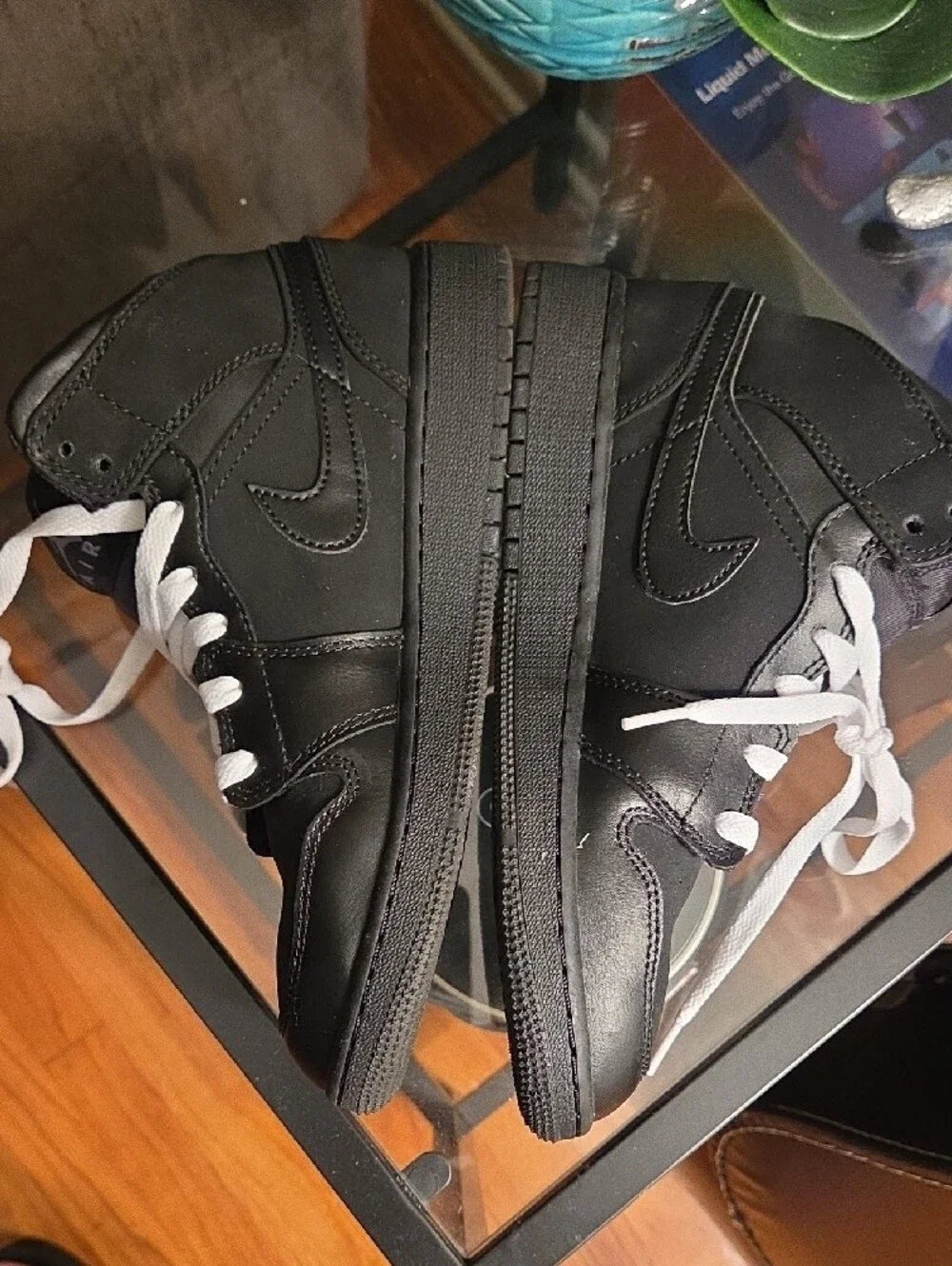 Jordan Kids Black and White High-Top Sneakers